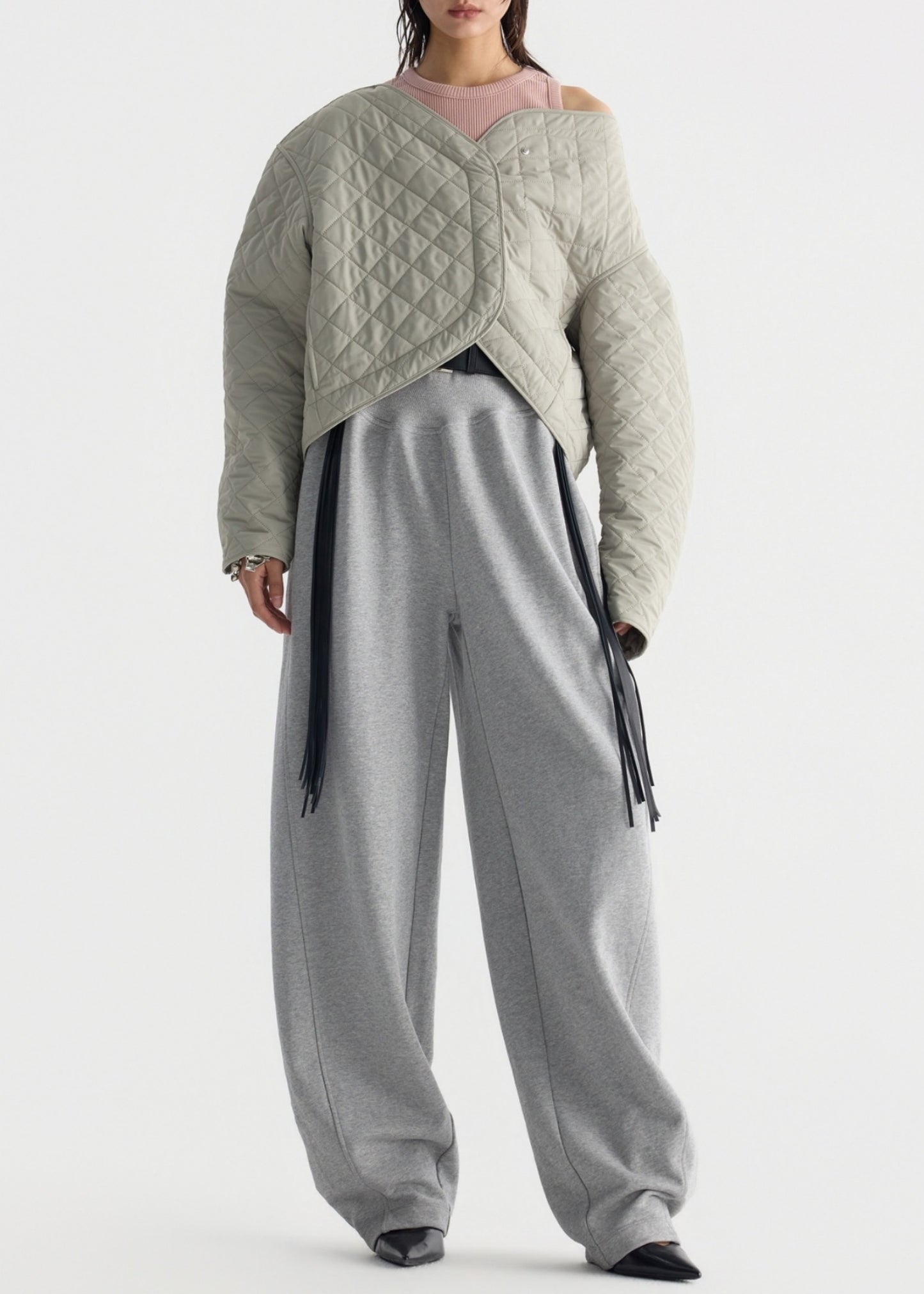 Asymmetrical-waist Pants