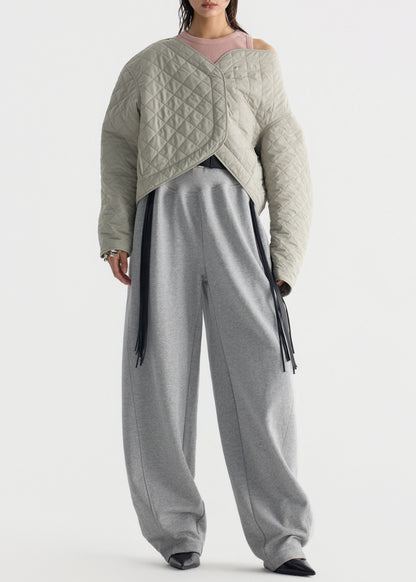 Asymmetrical-waist Pants