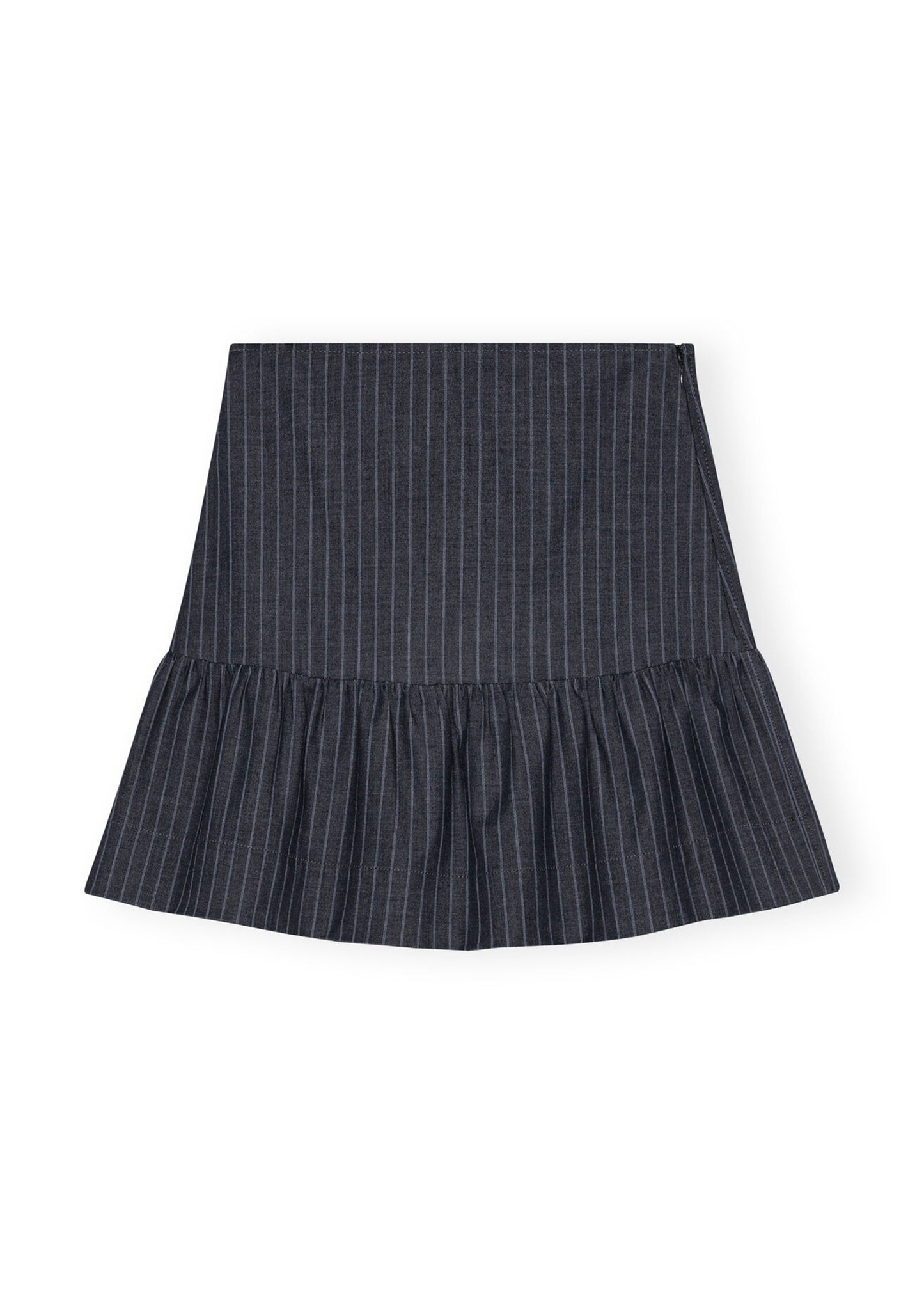 Stretch Striped Flounce Mini Skirt
