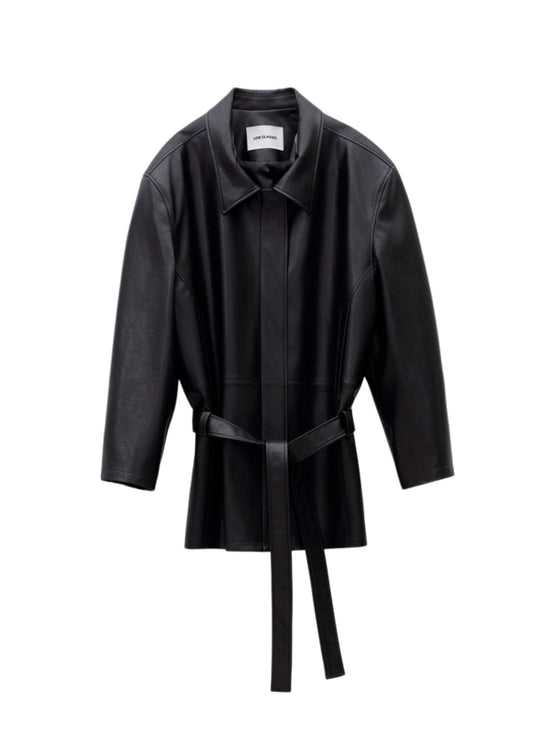 Low Waist Artificial Leather Jacket