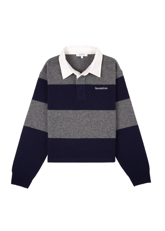 Serif Logo Cashmere Rugby Polo