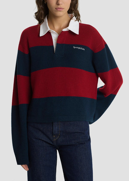 Serif Logo Cashmere Rugby Polo