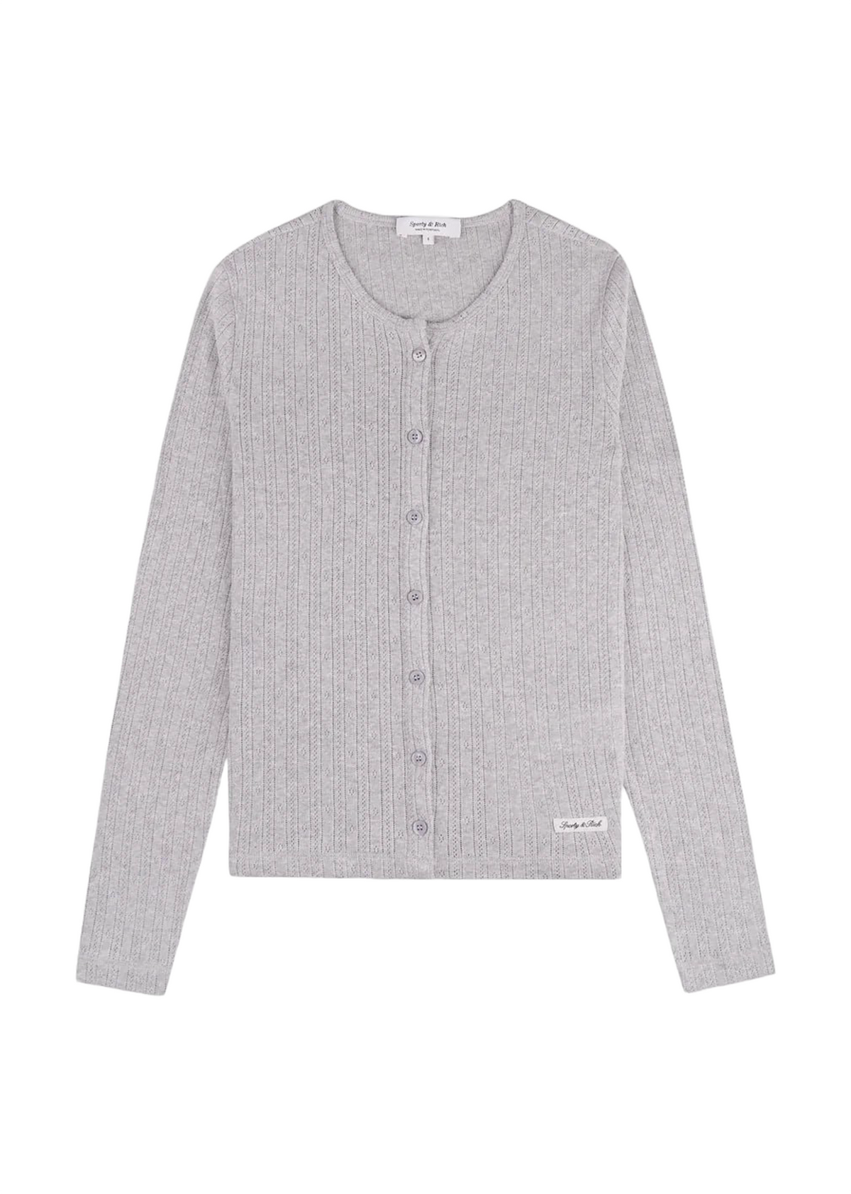 Signature Logo Pointelle Cardigan
