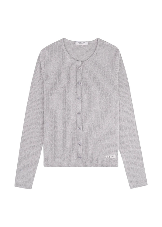 Signature Logo Pointelle Cardigan