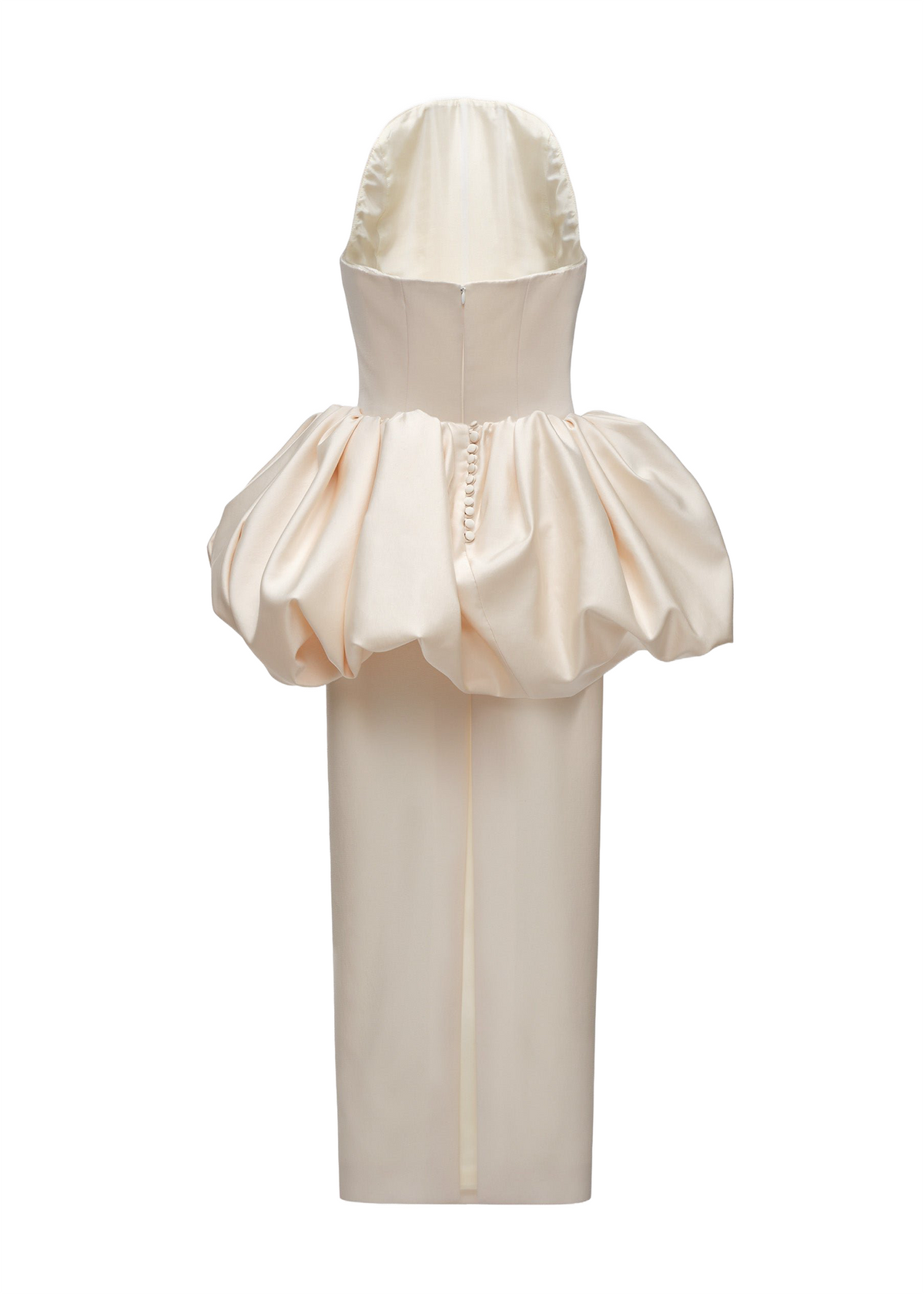 Bubble Peplum Column Gown