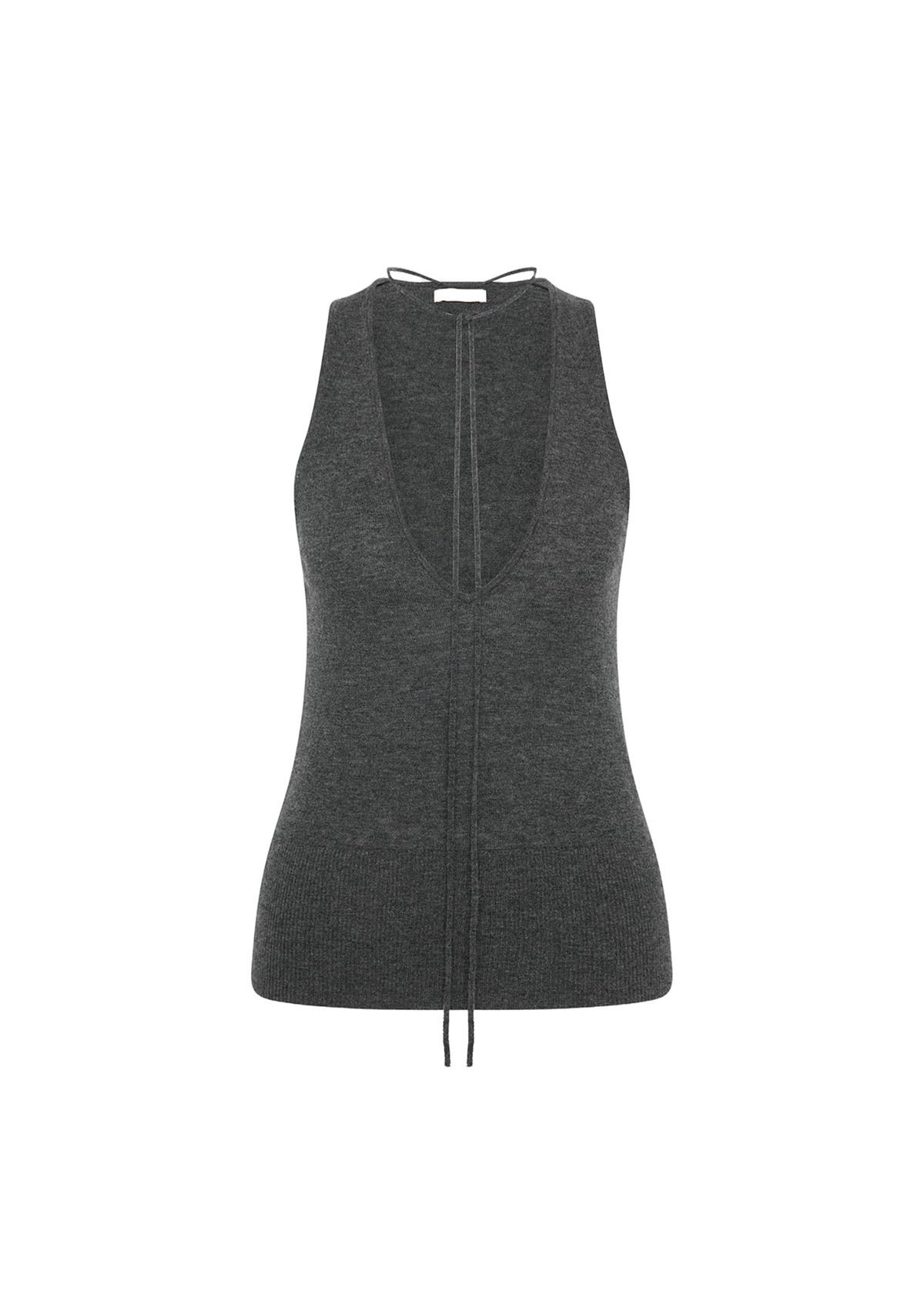 Plunge Rouleau Knit Tie Top