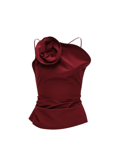 Rose One-shoulder Top