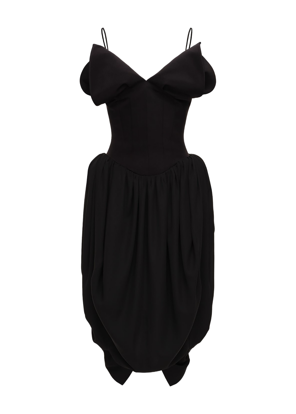 V-neck Corset Midi Dress