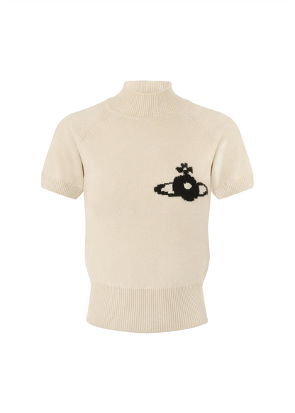Bea Orb Short Sleeve Knitted Top