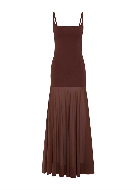 Sheer Silk Circle Hem Dress