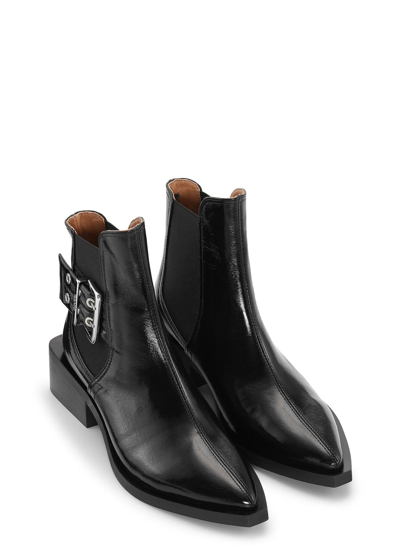Chunky Buckle Chelsea Boots