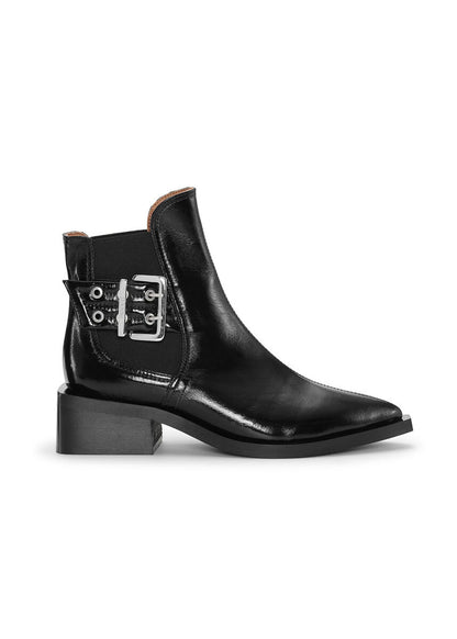 Chunky Buckle Chelsea Boots