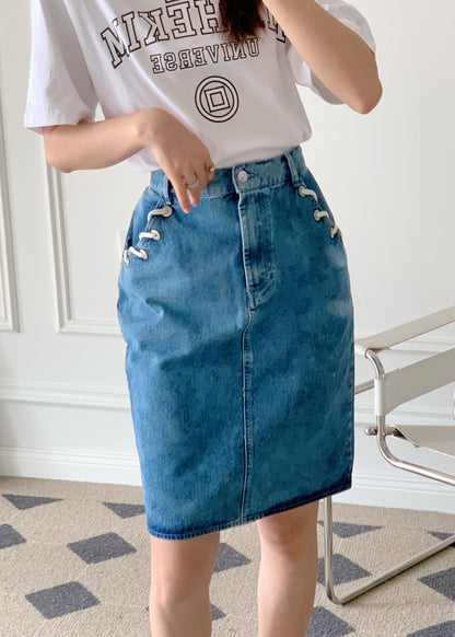 Laced Denim Skirt