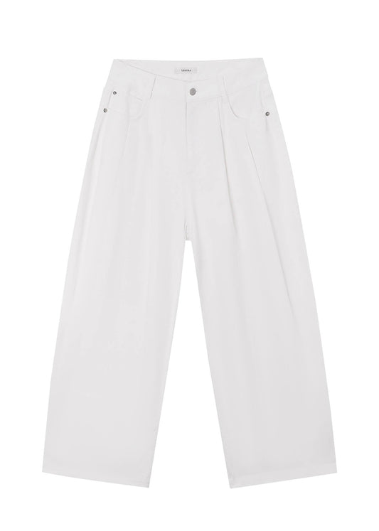 Pleated Denim Pants