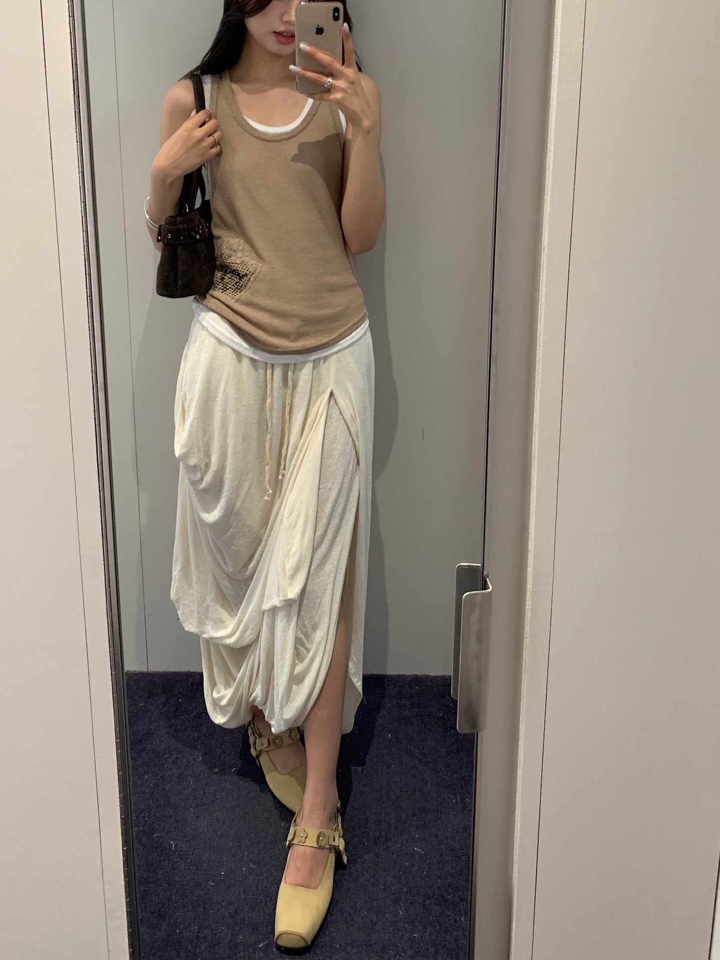 Draped Linen Skirt