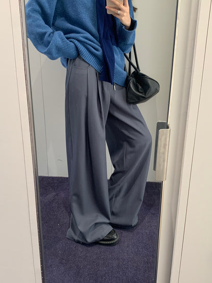Relaxed Wide Leg Suit Pants