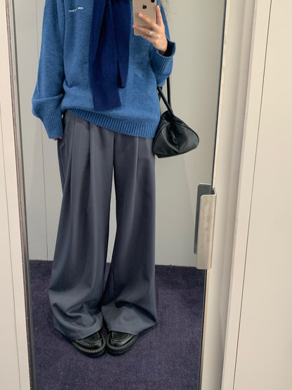 Relaxed Wide Leg Suit Pants