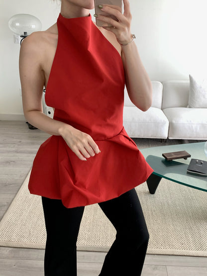 Halter Peplum Top