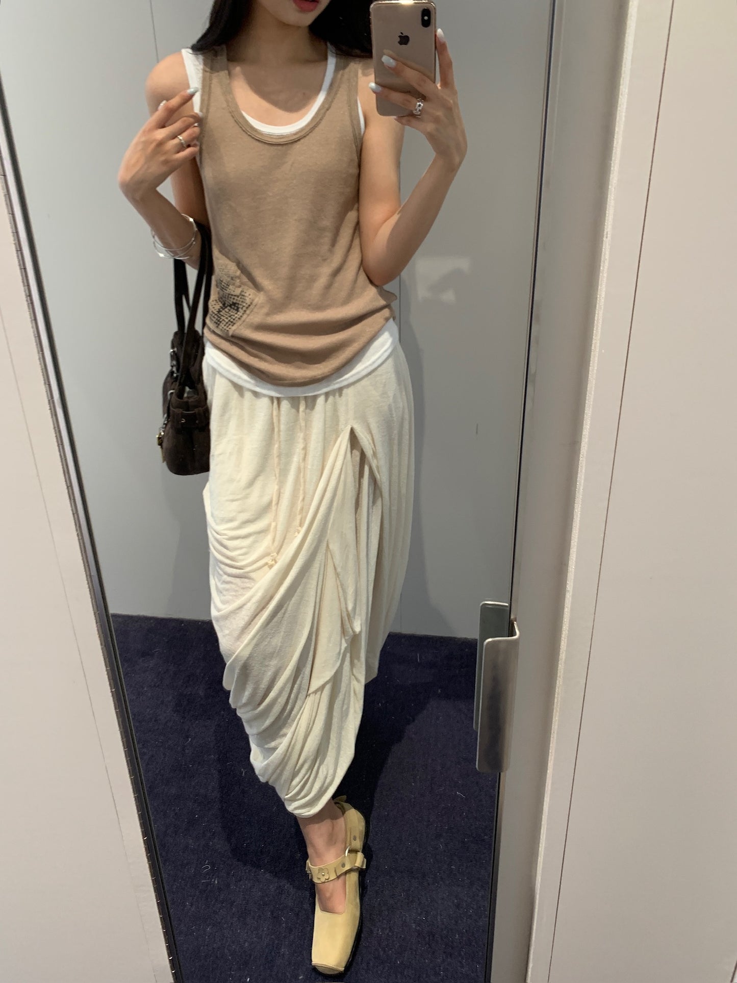 Draped Linen Skirt