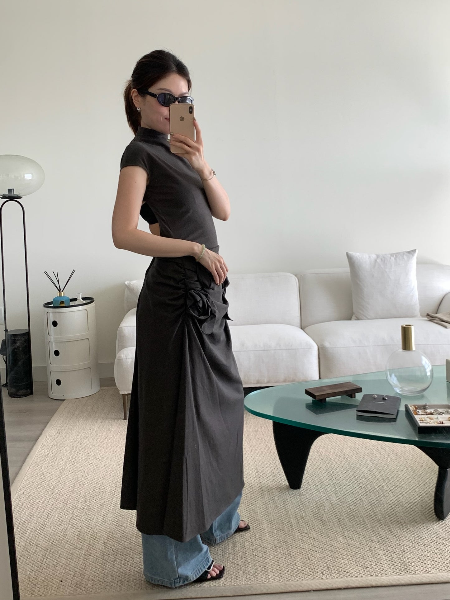 Asymmetrical Floral Dress
