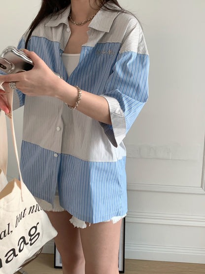 Cotton Blend Stripes Shirt