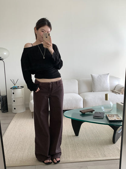 Ultra-low-waist Wide-leg Denim