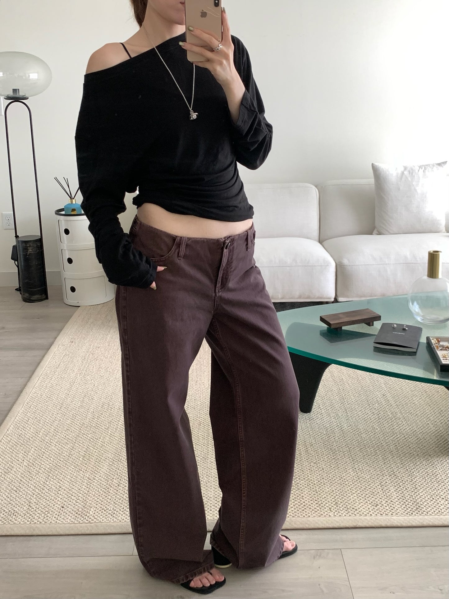 Ultra-low-waist Wide-leg Denim