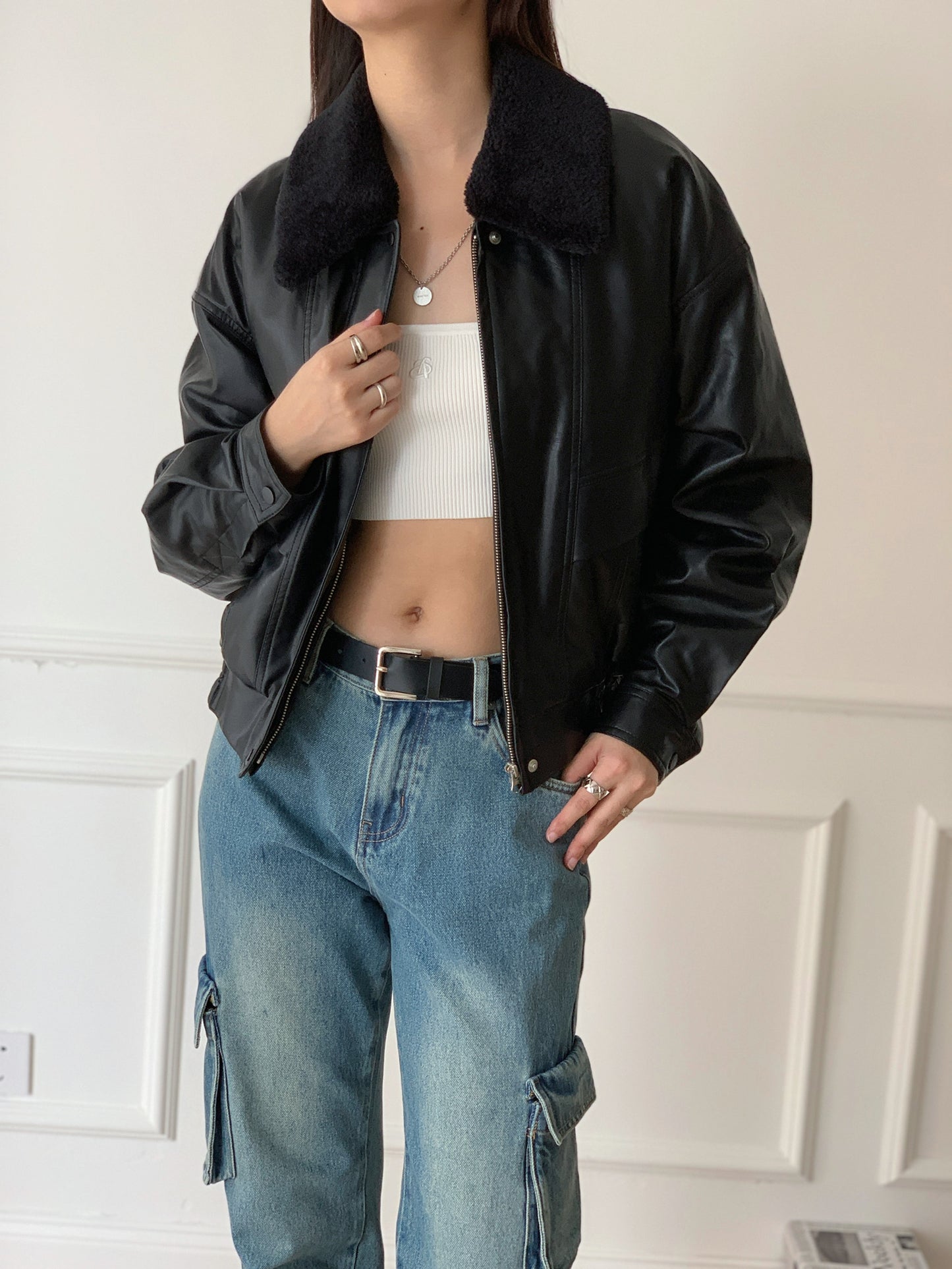 Leather Short Jacket
