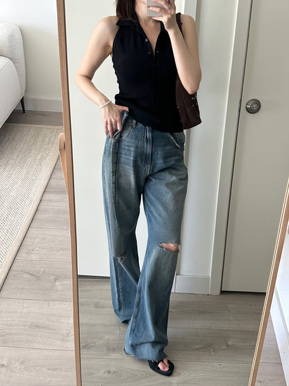 Destroyed 5 Pocket Jeans