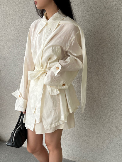 Wide Fit Short Sheer Trench Coat