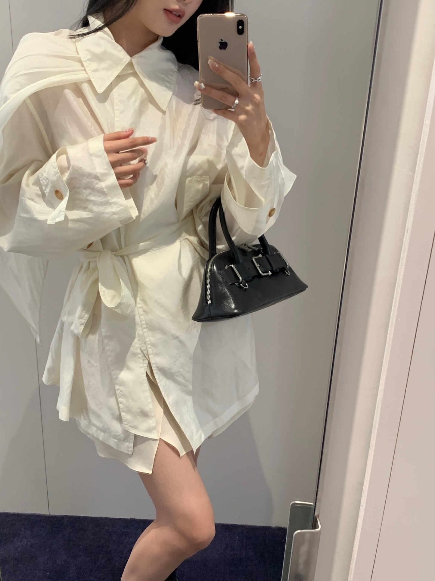 Wide Fit Short Sheer Trench Coat