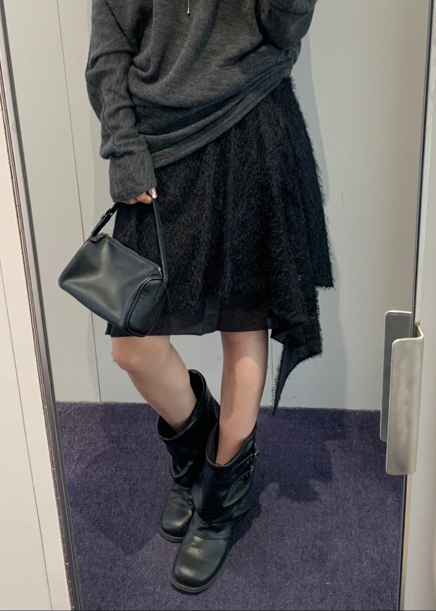 Hairy Asymmetric Skirt