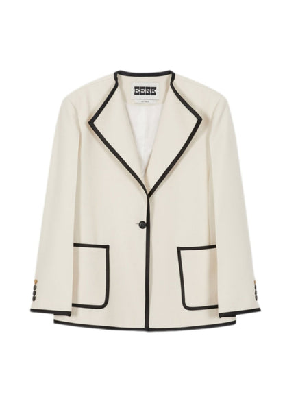 ZOVII Wide Collar Single-Button Jacket
