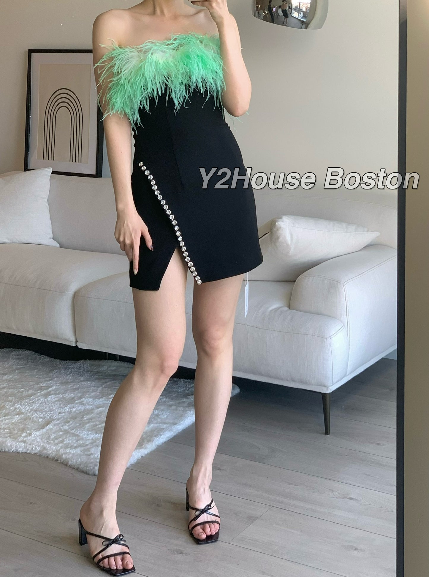 Feather Mini Dress
