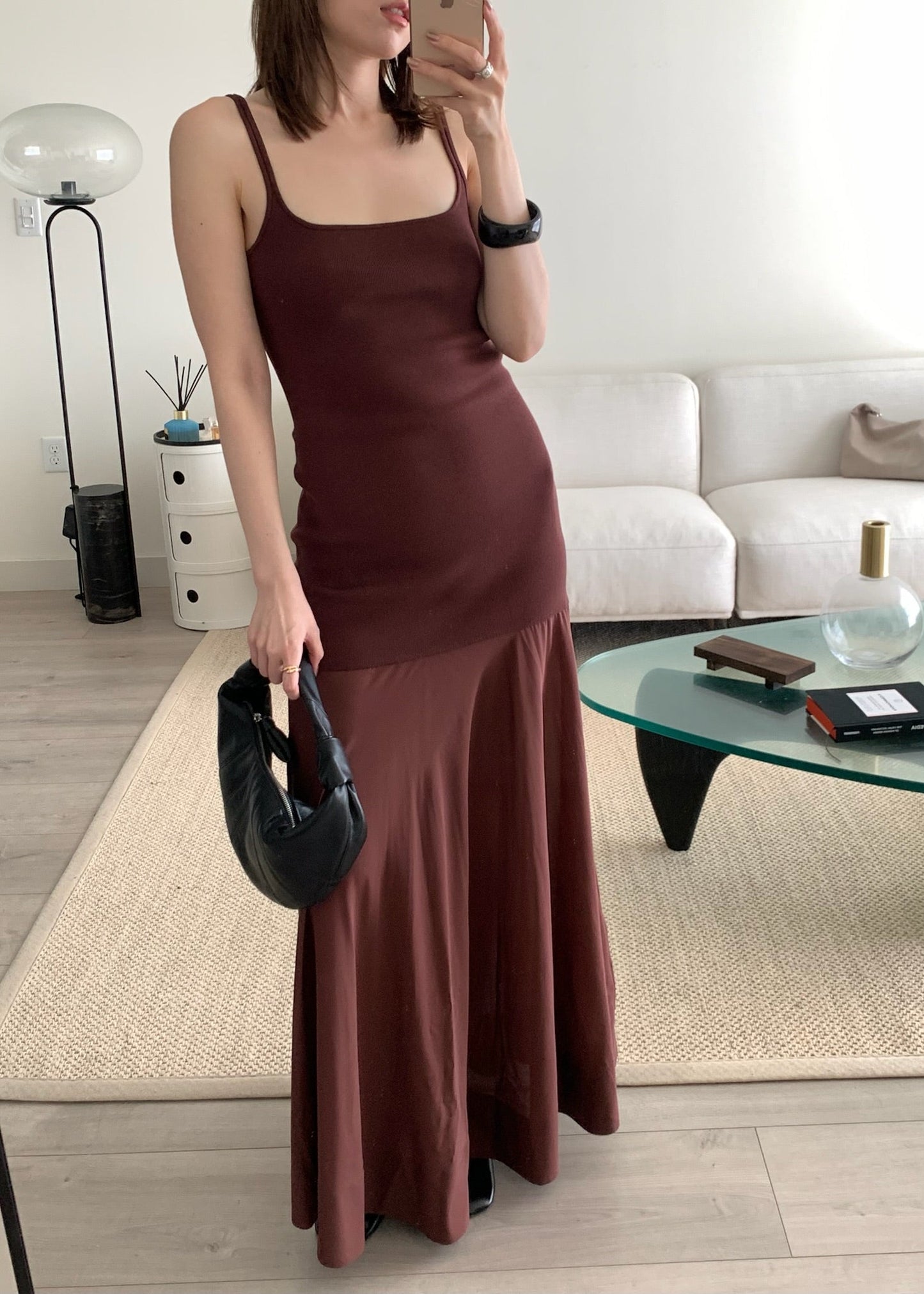 Sheer Silk Circle Hem Dress