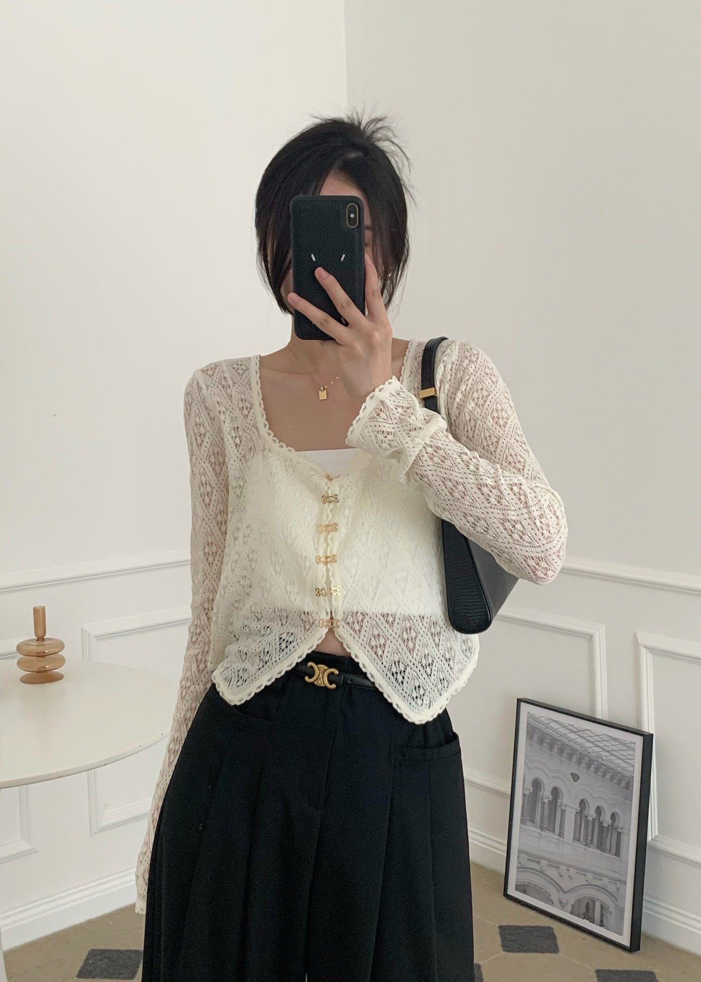WIAMOND Diamond-Lace Cardigan