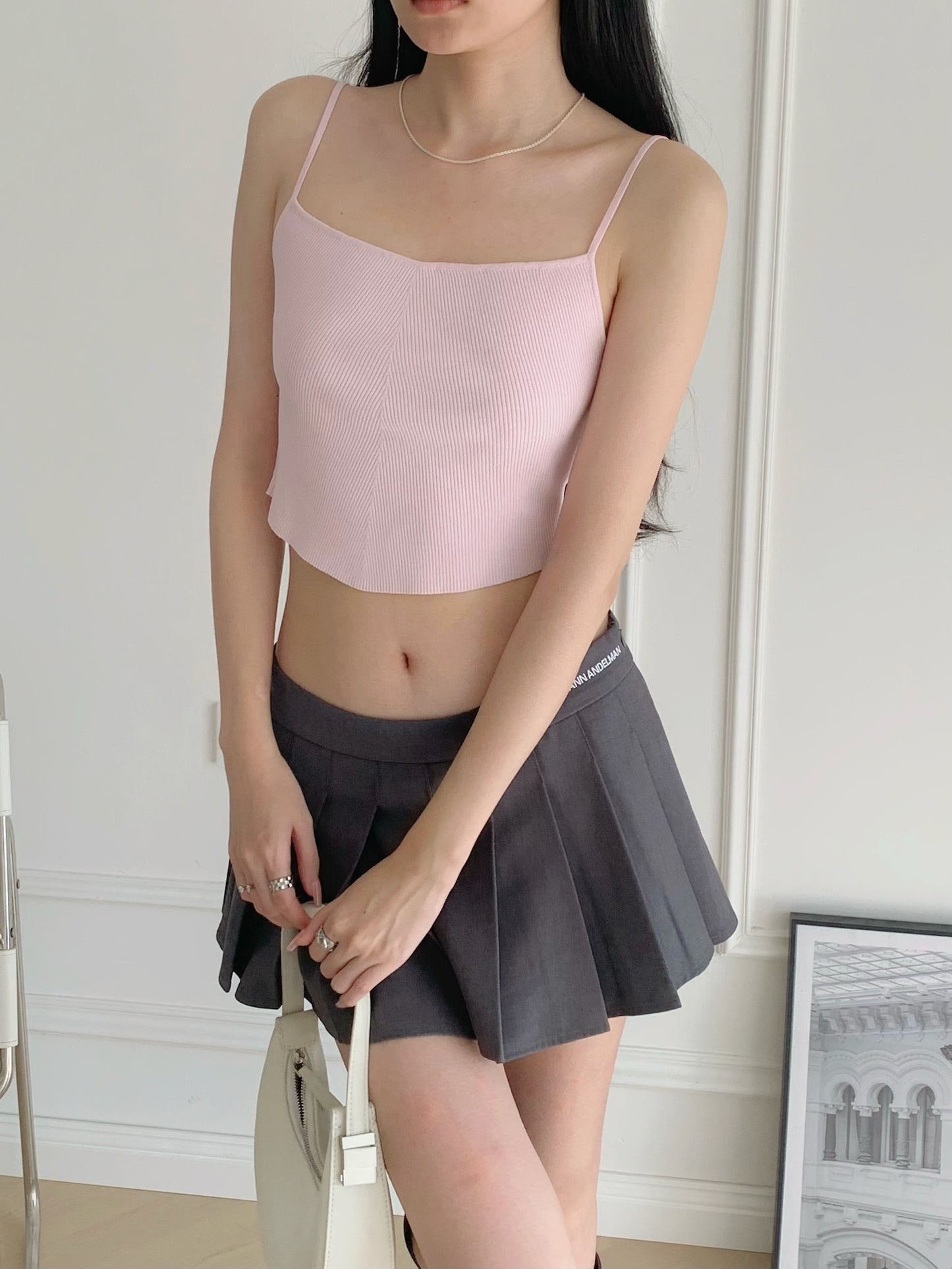 Knitted Sleeveless Crop Top