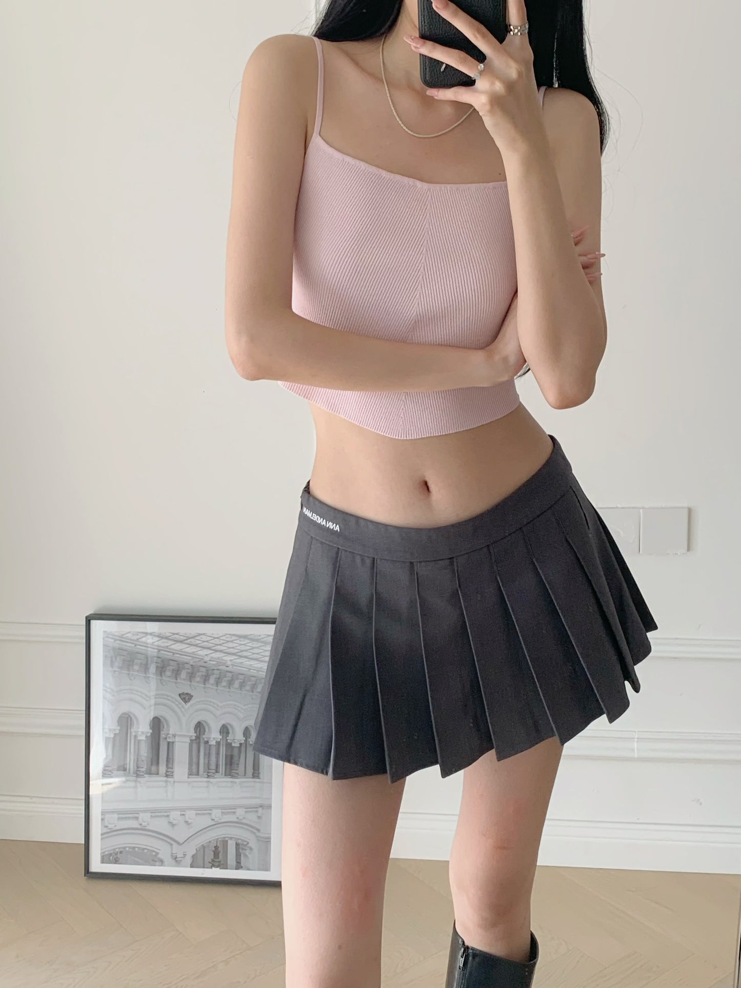 Knitted Sleeveless Crop Top