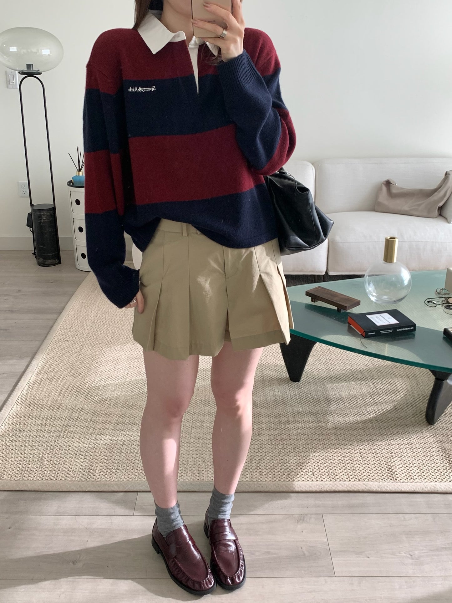 Serif Logo Cashmere Rugby Polo