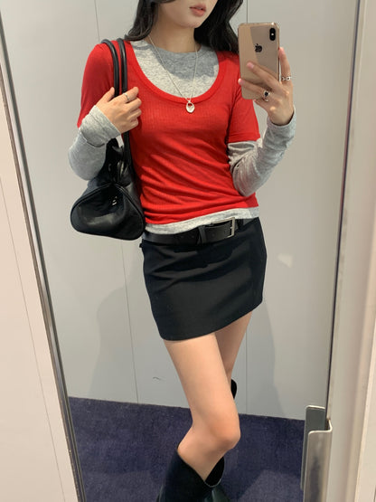 Layered Jersey Top