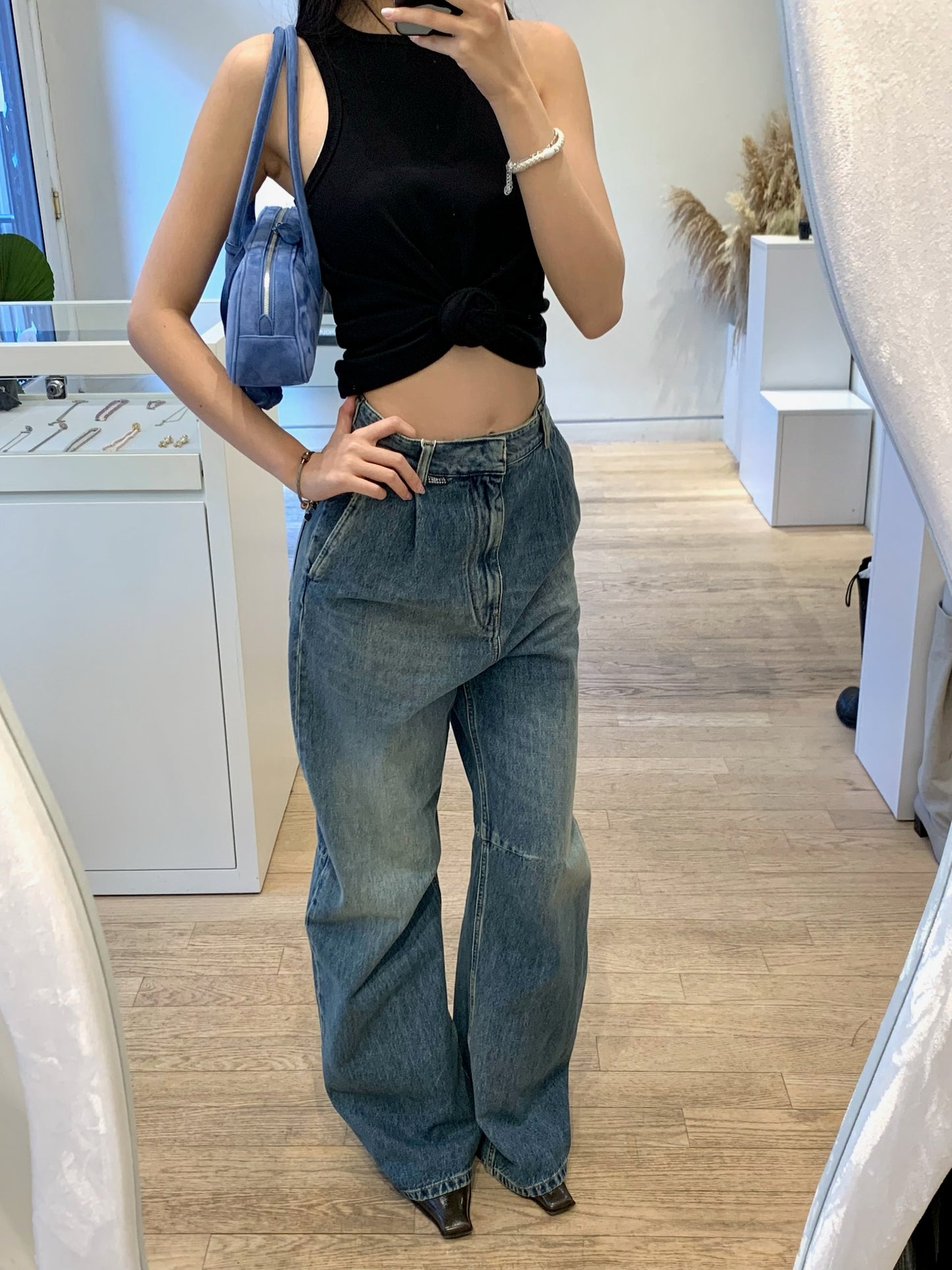 Knotted Ribbed Tank Top