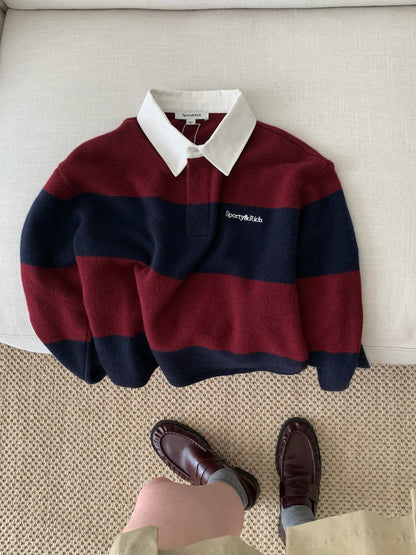 Serif Logo Cashmere Rugby Polo