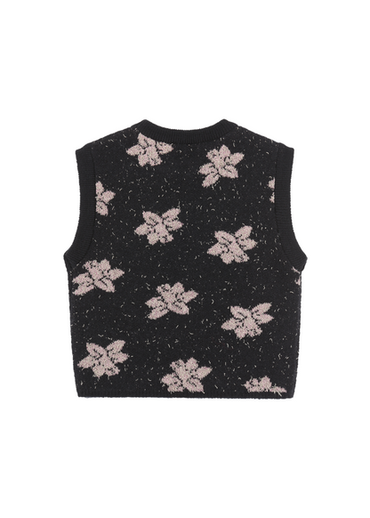 Merino Wool Blended Flower Vest