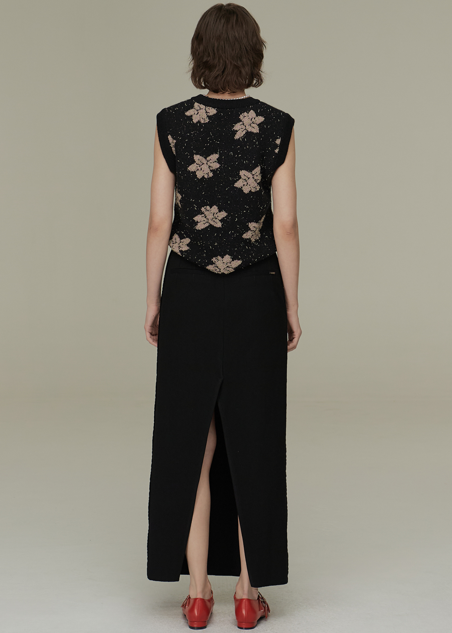 Merino Wool Blended Flower Vest