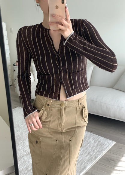 Pinstripe Cardigan