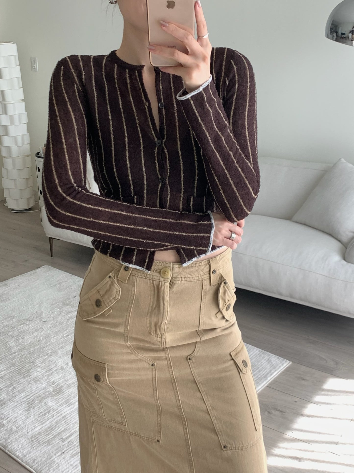 Pinstripe Cardigan