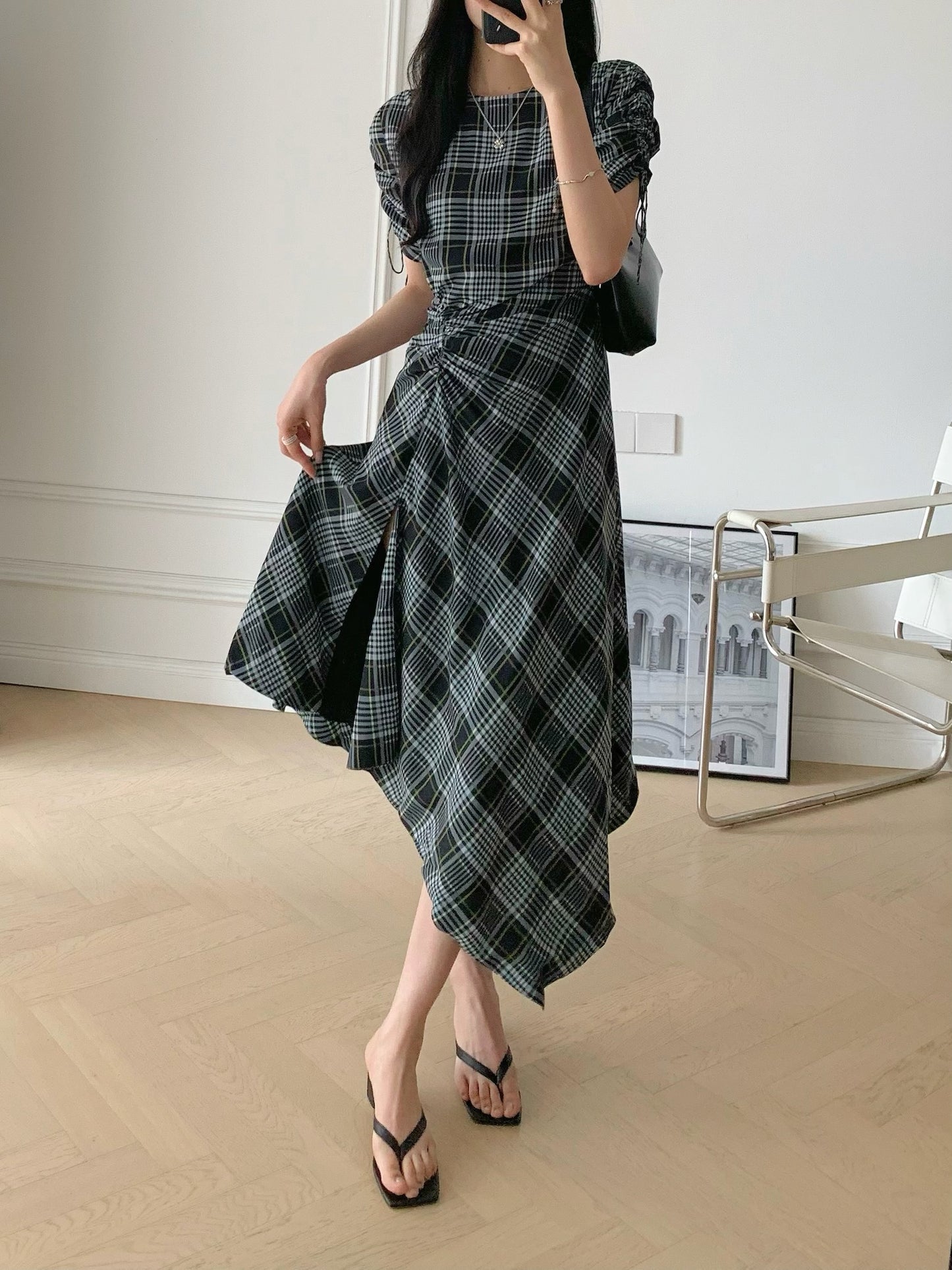 Plaid Handkerchief Dress
