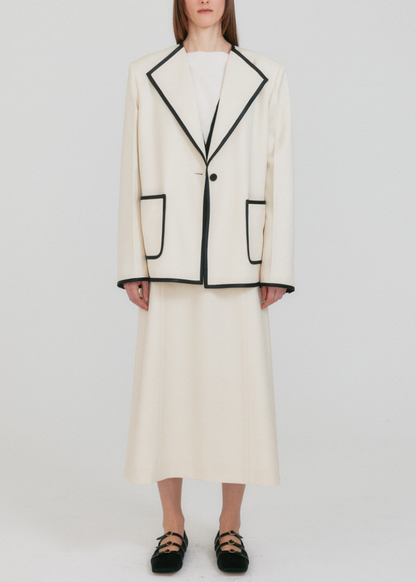ZOVII Wide Collar Single-Button Jacket