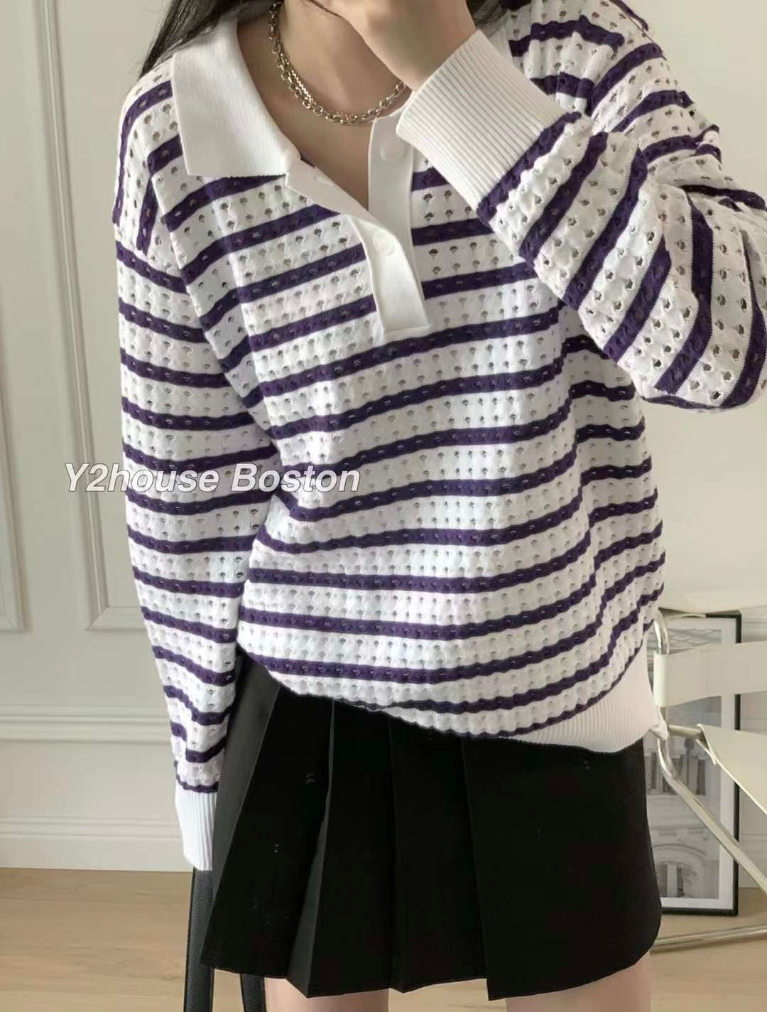 Striped Polo Knit