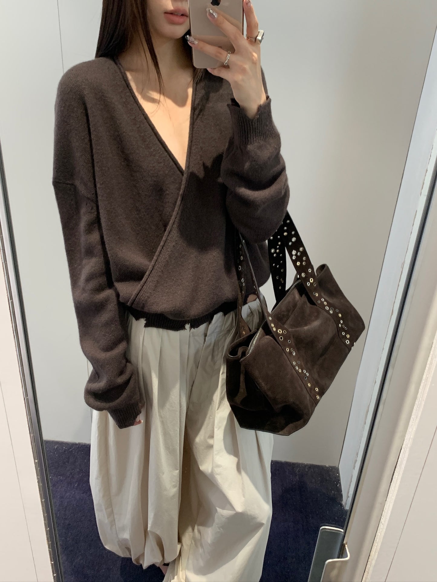 Wool Criss Cross Wrap Knit